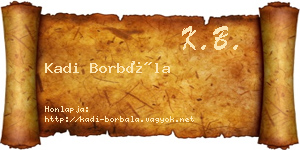 Kadi Borbála névjegykártya